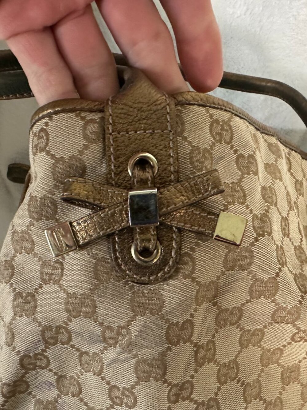 Gucci Gold GG Canvas Bag Bundle — Tote + Hobo, 2 Bags, As-Is - Picture 8 of 16